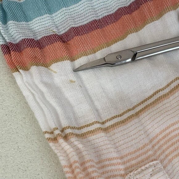 Natural Reflections Gauze Top Womens Large Popover Cream Blue Burgundy Fall - Picture 12 of 12